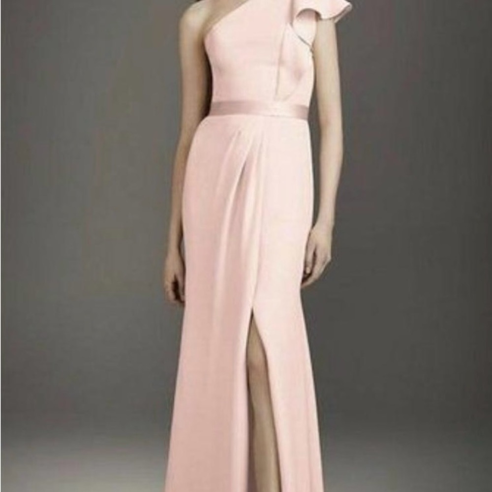 Elegant One-Shoulder Pink Dress